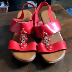 ITALIAN MADE CONTESA-T-Strap Sling Back Wedges